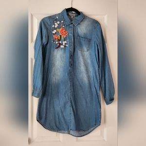 Women denim long shirt